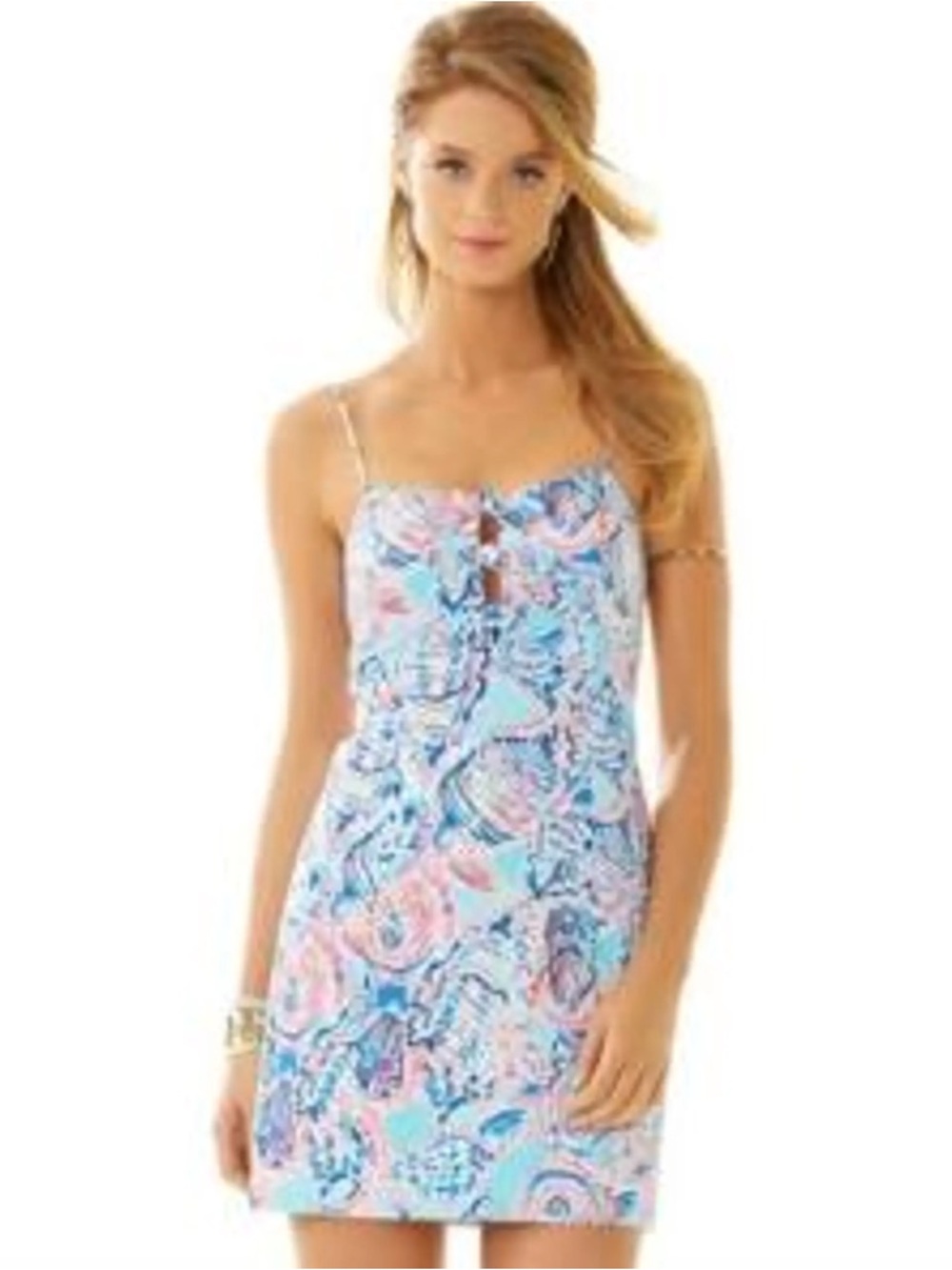 Lilly Pulitzer Sleeveless Pastel Paisley Shift Dress - Blue & Pink
